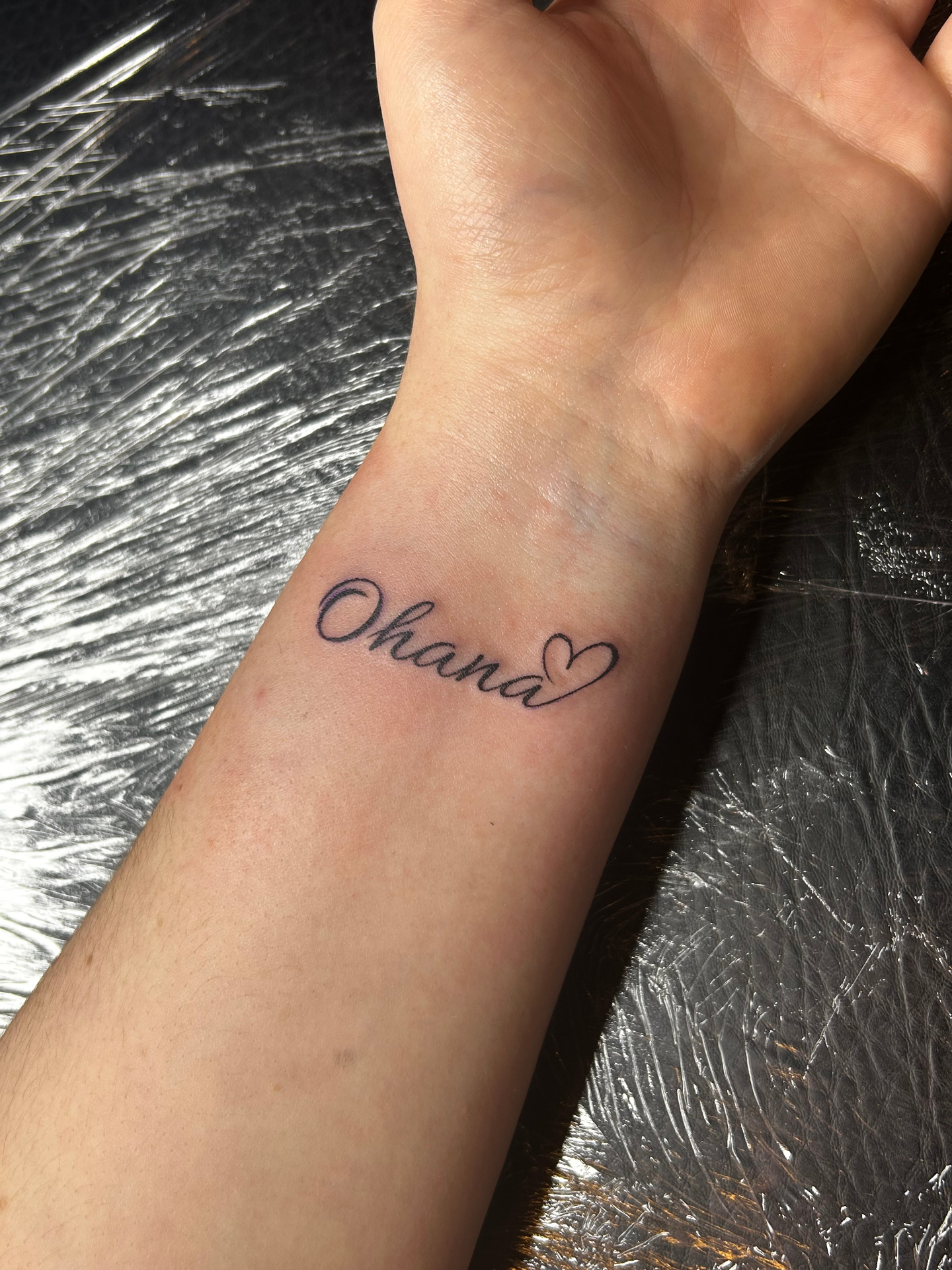 Ohana script tattoo