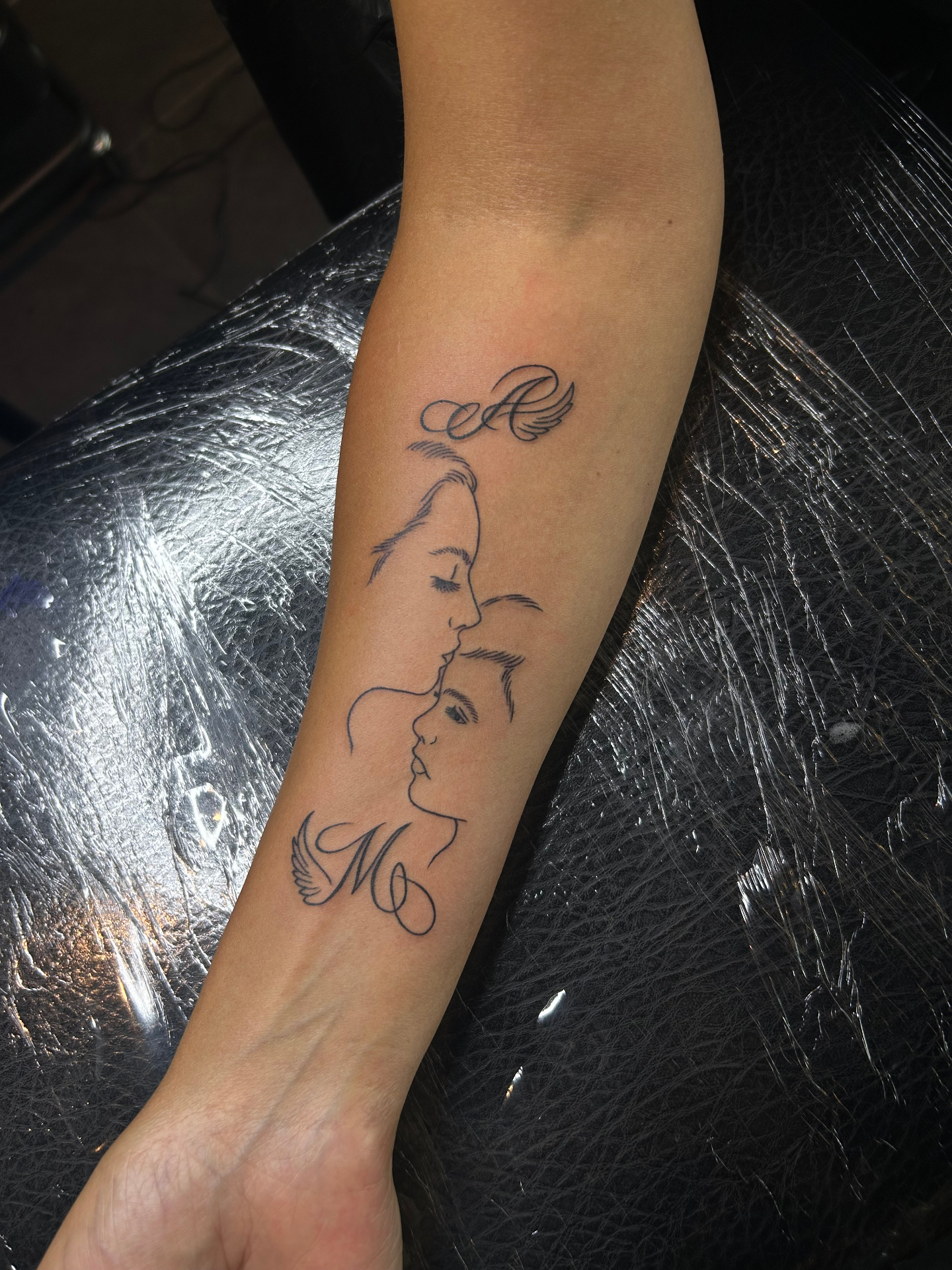 Moeder kind portret tattoo